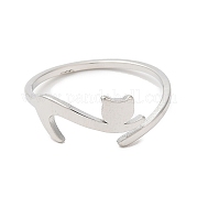 304 Stainless Steel Cat Adjustable Ring for Women RJEW-M149-34P