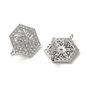 Застежки-твистеры из латуни с микропейвом и прозрачным фианитом KK-M254-10P