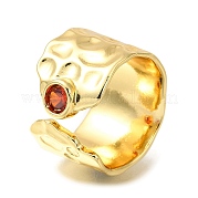 Кольцо-солитер из латуни с микропаве из кубического циркония RJEW-M022-12G