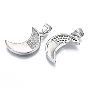 Латунные микропаве прозрачные подвески с фианитом KK-S061-79P-NR