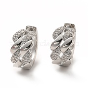 Серьги-кольца из прозрачного кубического циркония EJEW-K093-11P