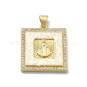 Латунные микропаве прозрачные подвески с фианитом KK-A221-26G-01