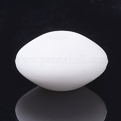 Umweltfreundliche Silikonperlen in Lebensmittelqualität, Rondell, weiß, 12x6~7 mm, Bohrung: 2 mm