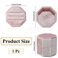 Caja de anillo de pareja de plástico con cubierta de terciopelo&nbsp;VBOX-WH20003-001E