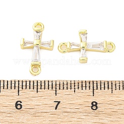 Verbindungsanhänger aus Messing mit durchsichtigen Kubisch Zirkonia&nbsp;KK-D325-05G