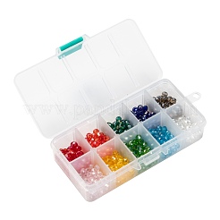 Perles de verre galvanisées 10 couleurs&nbsp;EGLA-JP0002-01B-6mm