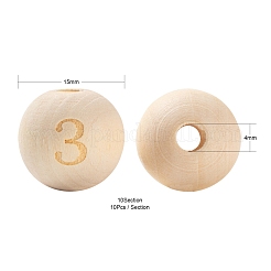 100pcs 10 Stil unvollendete europäische Naturholzperlen&nbsp;WOOD-LS0001-02