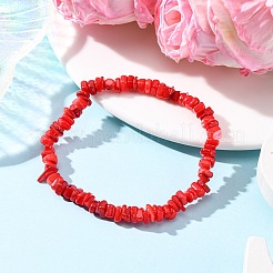10 pulsera elástica con cuentas de concha de agua dulce natural teñida en 10 colores para hombres y mujeres&nbsp;BJEW-JB12478