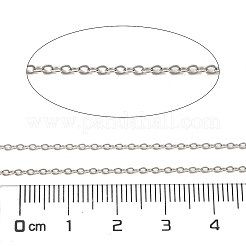 925 chaîne à câble plate en argent sterling plaqué rhodium anti-ternissement&nbsp;STER-F052-04P-01