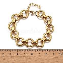Pulseras de cadena de eslabones redondos planos de acero inoxidable 304 para mujer&nbsp;BJEW-R021-08G