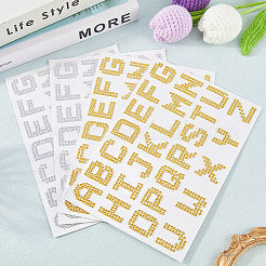 8 foglio di 2 lettere in stile A~Z con strass hotfix in acrilico&nbsp;DIY-CP0012-54B