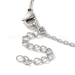 Colliers avec pendentif en forme de cœur en verre blanc et chaîne en acier inoxydable 304&nbsp;NJEW-Z041-01P