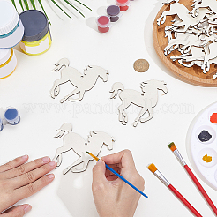 Ciondoli a forma di cavallo in legno grezzo per la pittura artistica&nbsp;WOCR-WH0004-005