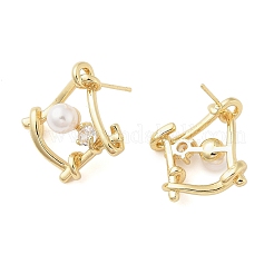 Pendientes de latón con forma de rombo para mujer&nbsp;EJEW-F346-03G