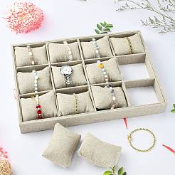 Nachahmung Sackleinen Schmuck Armband-Displays&nbsp;BDIS-G002-04