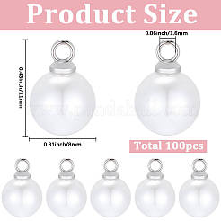 100 pendentif perle en plastique ABS&nbsp;FIND-BM0001-39A-P