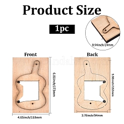 Moule de découpe en cuir pour sac à clés rectangulaire en bois et en acier au carbone&nbsp;DIY-WH20055-016C
