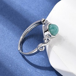 Natürliche amazonite fingerringe&nbsp;RJEW-A084-04P-08