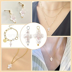 10 stücke 2 arten natürliche keshi perle kreuz anhänger&nbsp;PALLOY-YW032