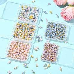 96 Stück 8 Stile Glasperlen-Anschluss-Charms&nbsp;PALLOY-FS00065