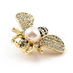 Broche en alliage d'abeille avec perle en résine&nbsp;JEWB-O009-03