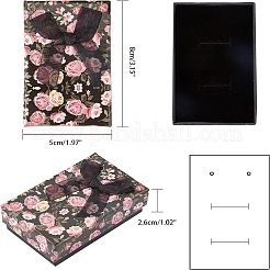 Scatola di imballaggio per gioielli in cartone con motivo floreale&nbsp;CBOX-AR0001-002