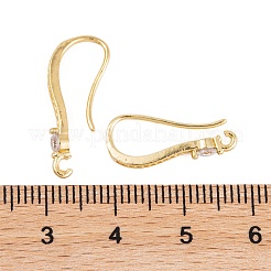 Cremagliera in ottone placcatura zirconi orecchino ganci&nbsp;KK-S374-05G-06