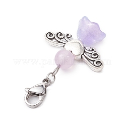 Pendentif décoratif en jade malaisien naturel et teinté ange&nbsp;HJEW-JM02763-02