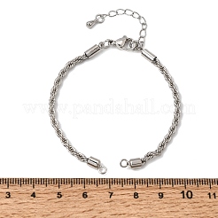 Bracelet ajustable en chaîne de corde en laiton tressée pour la fabrication de connecteurs DIY&nbsp;KK-CBA5ABD-01P