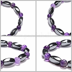 Runde natürliche Amethyst-Stretch-Armbänder&nbsp;BJEW-G072-10
