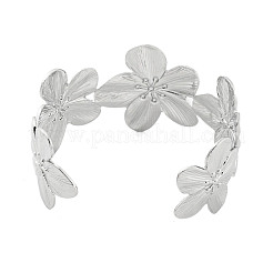 Offene Armreifen aus Messing mit Blumenständerbeschichtung für Damen&nbsp;BJEW-P322-05P
