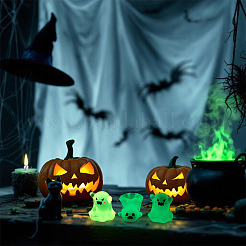 30 décoration d'affichage en résine transparente lumineuse d'Halloween&nbsp;DJEW-TA0001-36
