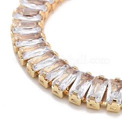 Messing Pavé klare Zirkonia Rechteck Box Kette Slider Armbänder&nbsp;BJEW-YWC0002-05B-G