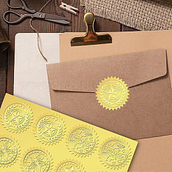 6 selbstklebende geprägte Aufkleber aus Aluminiumfolienpapier mit Mustern&nbsp;DIY-WH0451-011