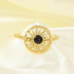 Anelli con polsino in acciaio inossidabile smaltato 304 per donna&nbsp;RJEW-G338-01G-02