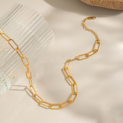 Colliers européens à chaîne trombone en acier inoxydable 304 de 7 mm pour femmes&nbsp;ZU6039-1