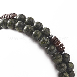 Energie-Stretch-Armbänder aus natürlichem Serpentin und synthetischen nichtmagnetischen Hämatitperlen&nbsp;BJEW-JB07142-05