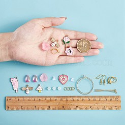 Kits de fabrication de boucles d'oreilles goutte rose bricolage&nbsp;DIY-SZ0008-71
