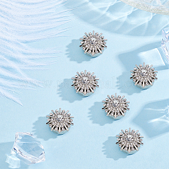 6 bouton de manchette en alliage de strass&nbsp;BUTT-ME0001-33