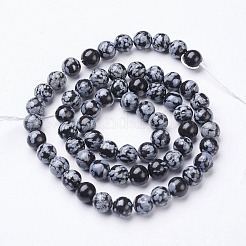 Naturschneeflocke Obsidian Perlen Stränge&nbsp;X-GSR6mmC009