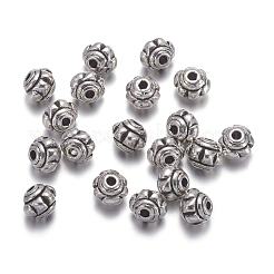 Perlas de flor de plata tibetana de tono plateado antiguo&nbsp;X-AB622