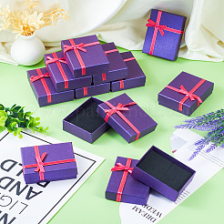 Rechteckige Aufbewahrungsboxen für Schmucksets aus Papier mit Schleife&nbsp;X1-CON-TAC0014-04B