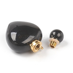 Natürliche schwarze Achat-Anhänger&nbsp;G-H252-C01