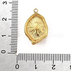 Pendentifs ovales en acier inoxydable 304 avec pierres précieuses naturelles mélangées&nbsp;STAS-Z135-08G
