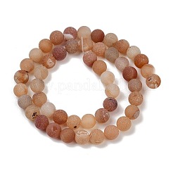 Natürliche druzy Achat Perlen Stränge&nbsp;G-NH0024-A06-8mm
