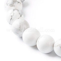 Set di bracciali elastici con perline rotonde di howlite naturale&nbsp;BJEW-JB06980-01