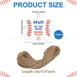 100 Blatt Geschenkanhänger aus Papier zum Aufhängen mit Baseball-Aufdruck&nbsp;DIY-ME0002-25