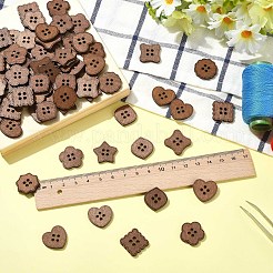 100 bouton en bois à 2 trous&nbsp;BUTT-FS0001-01B