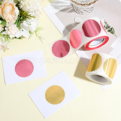 2 Rolle 2 Farben Papier selbstklebend gezackten Rand Auszeichnungen Blanko-Aufkleber&nbsp;DIY-CP0012-58