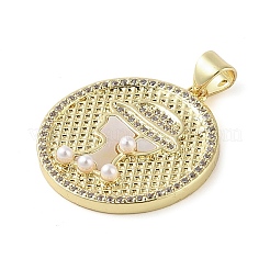 Pendenti in zirconi cubici trasparenti in micro pavè di ottone&nbsp;KK-Q813-11A-G